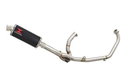 DL650 V-Strom 2017 - 2024 Exhaust System 300mm Oval Black Stainless Silencer