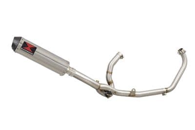 DL650 V-Strom 2017 - 2024 Exhaust System 370mm Round Stainless Carbon Tip Silencer