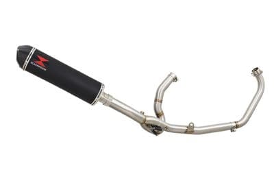 DL650 V-Strom 2017 - 2024 Exhaust System 400mm Oval Black Stainless Carbon Tip Silencer