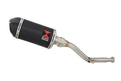DR 125 SM Performance Exhaust Silencer 200mm Oval Black Stainless Carbon Tip