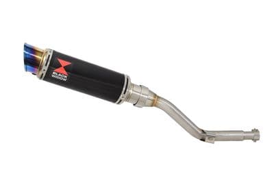 DR 125 SM Performance Exhaust Silencer 230mm GP Round Blue Tip Black Stainless