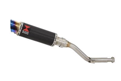 DR 125 SM Performance Exhaust Silencer 230mm GP Round Blue Tip Carbon