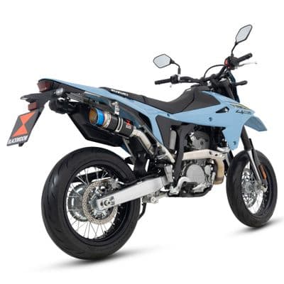 DR - Z4 S / SM 2025 - 2026 Exhaust Silencer Kit 200 mm Round GP Black Stainless Steel Blue Tip