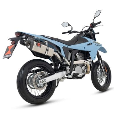 DR - Z4 S / SM 2025 - 2026 Exhaust Silencer Kit 350 mm Tri - Oval Stainless Steel Carbon Tip