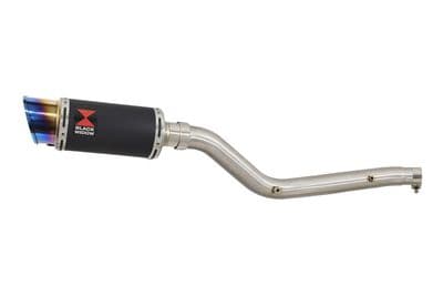 DRZ 400 S / SM 2000 - 2024 Exhaust Silencer Kit 200 mm Round Blue Tip Black Stainless