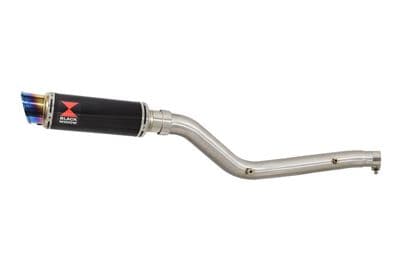 DRZ 400 S / SM 2000 - 2024 Exhaust Silencer kit 230 mm GP Round Blue Tip Black Stainless