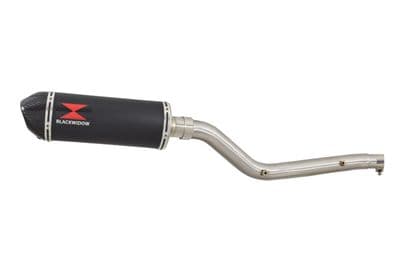 DRZ 400 S / SM 2000 - 2024 Exhaust Silencer Kit 300 mm Oval Black Stainless Carbon Tip