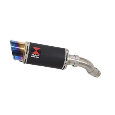 Eliminator 500 Exhaust Silencer 200mm Round Blue Tip Black Stainless