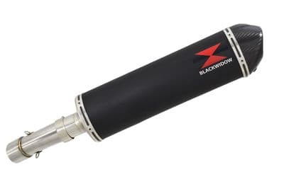 F650 GS Exhaust Silencer 400mm Oval Black Stainless Carbon Tip
