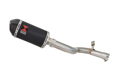 F900R 2020-2025 De-Cat Performance Exhaust Silencer Kit 200mm Oval Black + Carbon Tip