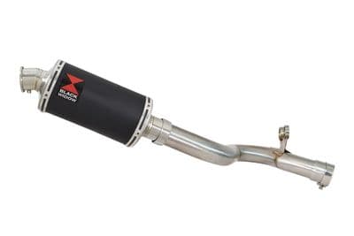 F900R 2020-2025 De-Cat Performance Exhaust Silencer Kit 230mm Oval Black Stainless