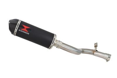 F900R 2020-2025 De-Cat Performance Exhaust Silencer Kit 300mm Oval Black + Carbon Tip