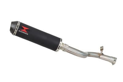 F900R 2020-2025 De-Cat Performance Exhaust Silencer Kit 370mm Round Black Stainless + Carbon