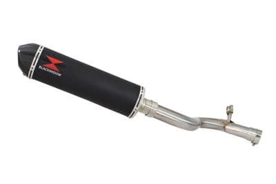 F900R 2020-2025 De-Cat Performance Exhaust Silencer Kit 400mm Oval Black + Carbon Tip