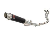 F900R 2020 - 2025 De-Cat Performance Exhaust System 350mm GP Round Black Stainless Silencer
