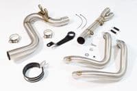 F900R 2020 - 2025 De-Cat Performance Exhaust System 350mm GP Round Black Stainless Silencer