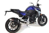 F900R 2020 - 2025 De-Cat Performance Exhaust System 350mm GP Round Black Stainless Silencer