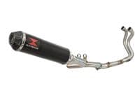 F900R 2020-2025 De-Cat Performance Exhaust System 370mm Round Black Stainless Carbon Tip Silencer