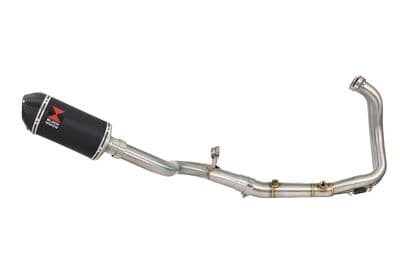 F900XR 2020-2025 De-Cat Performance Exhaust System 200mm Oval Black Stainless  + Carbon Silencer
