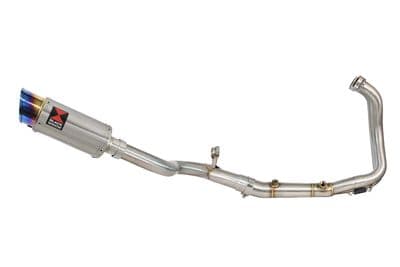 F900XR 2020-2025 De-Cat Performance Exhaust System 200mm Round Stainless + Blue Tip Silencer