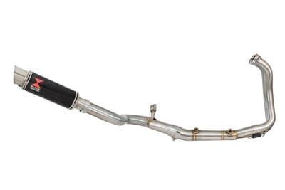 F900XR 2020-2025 De-Cat Performance Exhaust System 230mm Round Black Stainless Silencer