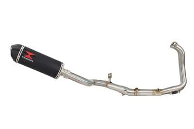F900XR 2020-2025 De-Cat Performance Exhaust System 300mm Oval Black Stainless  + Carbon Silencer