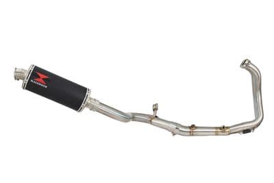 F900XR 2020-2025 De-Cat Performance Exhaust System 300mm Oval Black Stainless Silencer