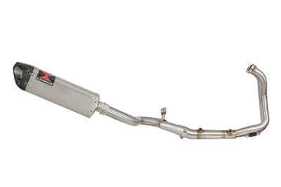 F900XR 2020-2025 De-Cat Performance Exhaust System 350mm Tri Oval Stainless + Carbon Tip  Silencer
