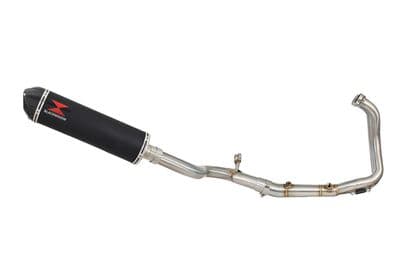 F900XR 2020-2025 De-Cat Performance Exhaust System 400mm Oval Black Stainless  + Carbon Silencer