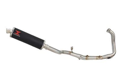 F900XR 2020-2025 De-Cat Performance Exhaust System 400mm Oval Black Stainless Silencer