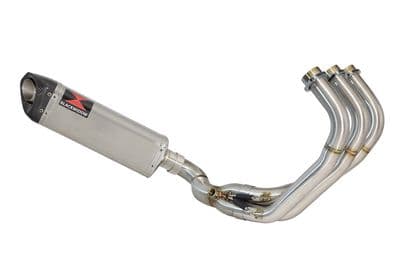FJ09 FZ09 De-Cat Exhaust System 350mm Tri Oval Stainless Carbon Tip Silencer