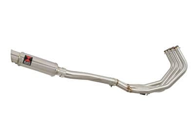 FZ6R 2009-2017 High Level De-cat Exhaust System 230mm GP Round Stainless Silencer