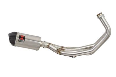 FZ6R 2009-2017 Low Level De-cat Exhaust System 200mm Oval Stainless Carbon Tip Silencer