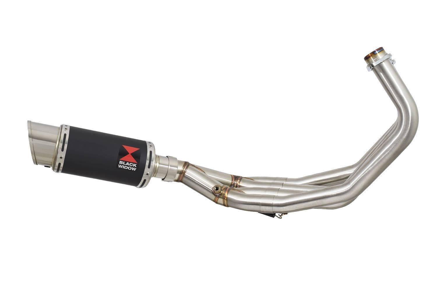 K！ FZ6R 2009-2017 Low Level De-cat Exhaust System 200mm Round Black