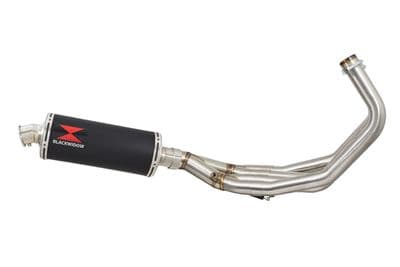 FZ6R 2009-2017 Low Level De-cat Exhaust System 300mm Round Black Stainless Steel Silencer