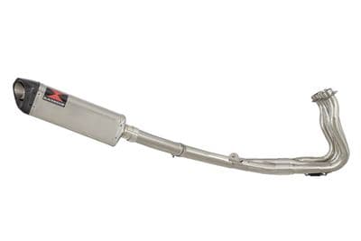 FZ8 FZ8N FZ8S Fazer 8 De Cat Race Exhaust System 350mm Tri Oval Stainless Carbon Tip Silencer