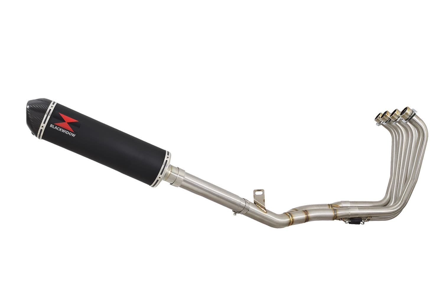 FZS600 FAZER 600 Exhaust System with 400mm Oval Black Stainless