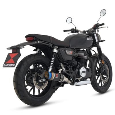 GB 350 S / R / RS 2024 - 2025 Exhaust Silencer Kit 200 mm Round GP Black Stainless Steel Blue Tip