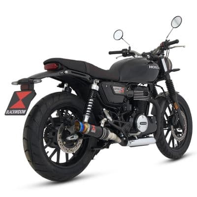 GB 350 S / R / RS 2024 - 2025 Exhaust Silencer Kit 230 mm Round GP Black Stainless Steel Blue Tip