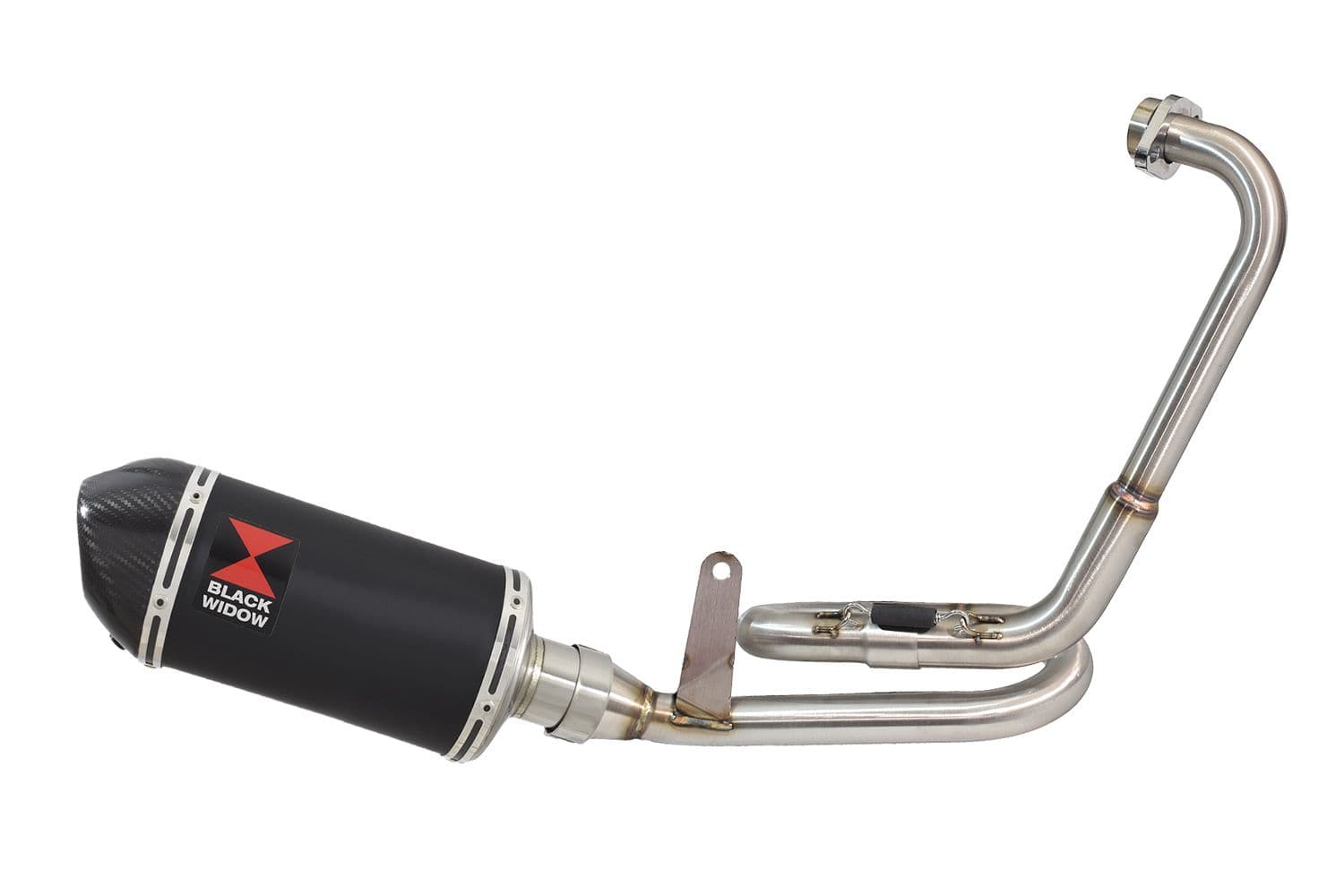 GK 125 2022-2025 Exhaust System 200mm Oval Black Stainless Carbon