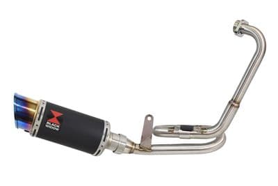 GK 125 2022-2025 Exhaust System 200mm Round Black Stainless  Blue Tip Silencer