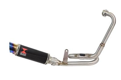 GK 125 2022-2025 Exhaust System 230mm GP Round Black Stainless  Blue Tip Silencer