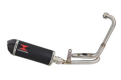 GK 125 2022-2025 Exhaust System 300mm Oval Black Stainless Carbon Tip Silencer