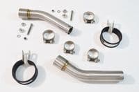GL1500 Goldwing Twin Exhaust Silencer Kit 230mm GP Round Blue Tip Black Stainless