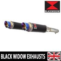 GL1500 Goldwing Twin Exhaust Silencer Kit 230mm GP Round Blue Tip Black Stainless