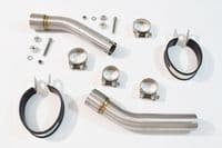 GL1500 Goldwing Twin Exhaust Silencer Kit  300mm Oval Black Stainless Carbon Tips