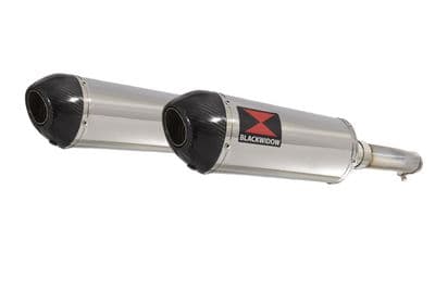 GL1500 Goldwing Twin Exhaust Silencer Kit 300mm Oval Stainless Carbon Tips