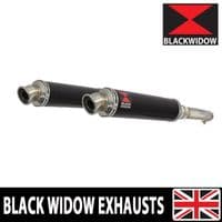 GL1500 Goldwing Twin Exhaust Silencer Kit 350mm Round Black Stainless