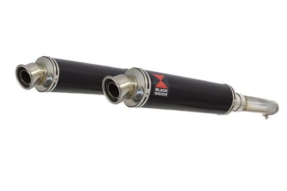 GL1500 Goldwing Twin Exhaust Silencer Kit 350mm Round Black Stainless