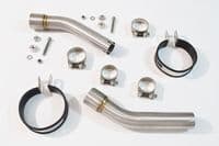 GL1500 Goldwing Twin Exhaust Silencer Kit 370mm Round Black Stainless Carbon Tip